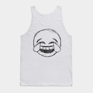 Dark and Gritty Laughing Crying Face with Tears of Joy Emoji Tank Top